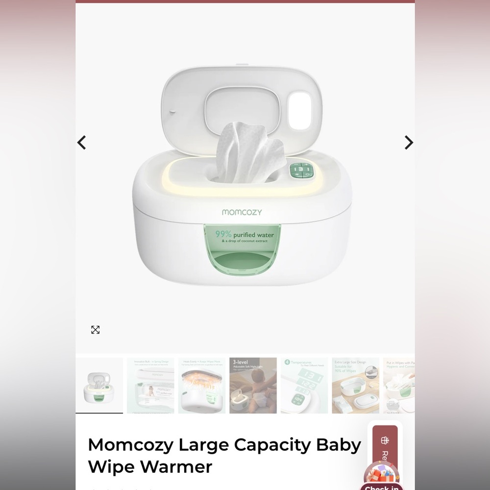 Momcozy Baby Wipe Warmer with Green Accents